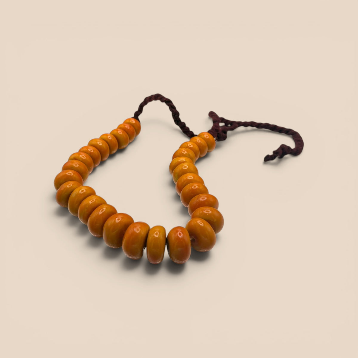 Bracelet perles ambre disques