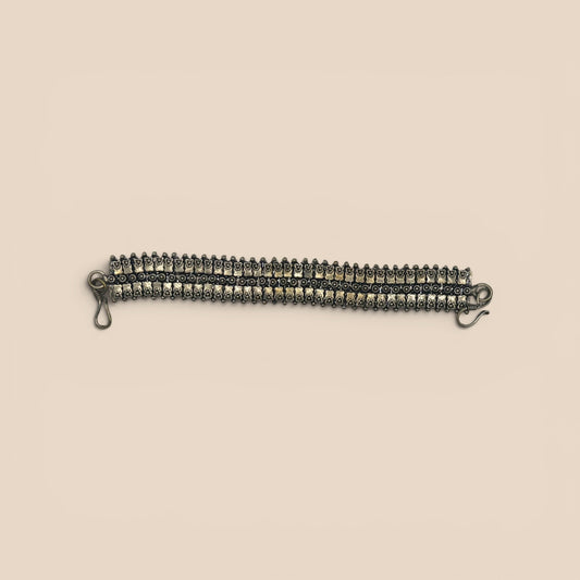 Bracelet argenté maille tressée