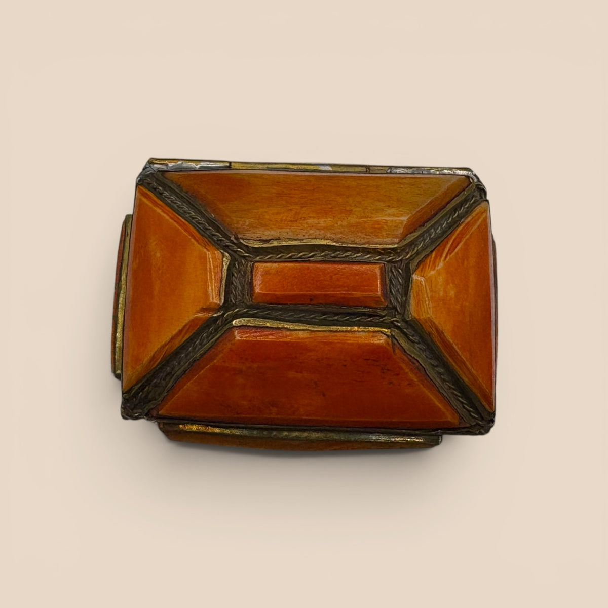 Petites boîtes nacre résine blanc et orange
