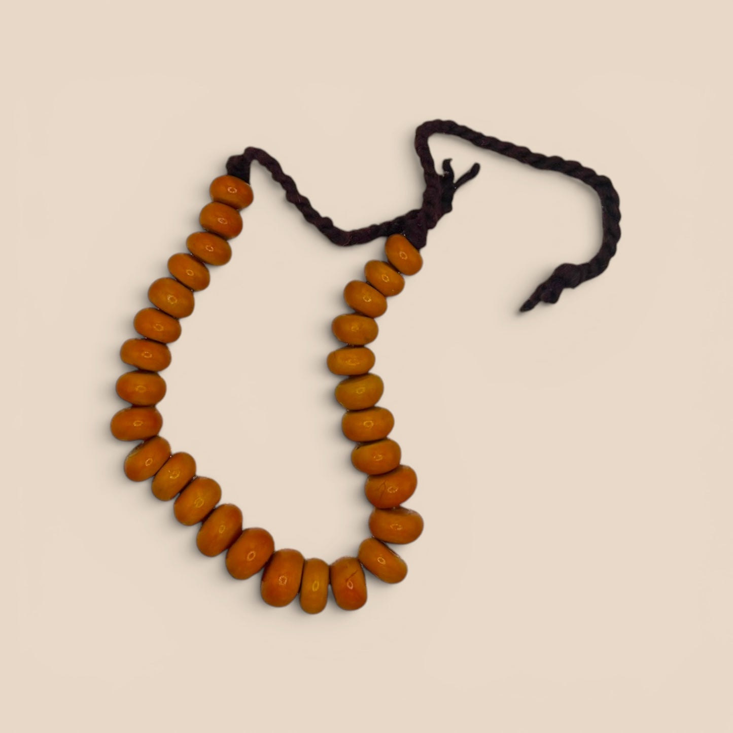 Collier perles ambre disques