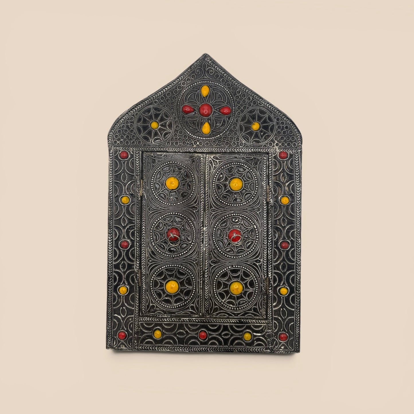 Miroir plaque argenté à pierres grand