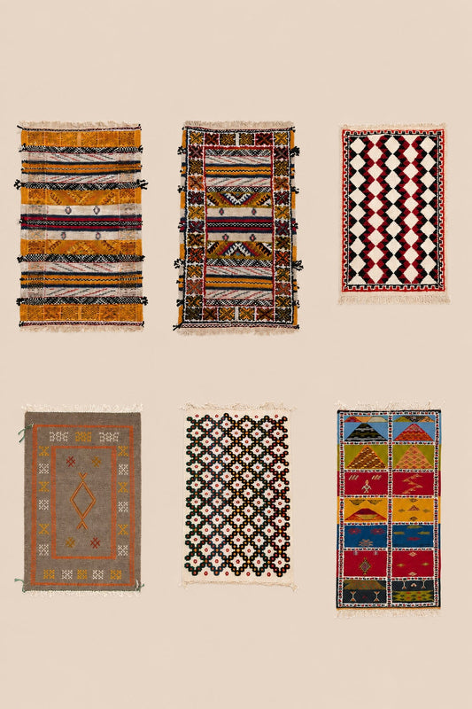 Tapis berbère marocain en laine, tissé main dans l'Atlas — Tssayno