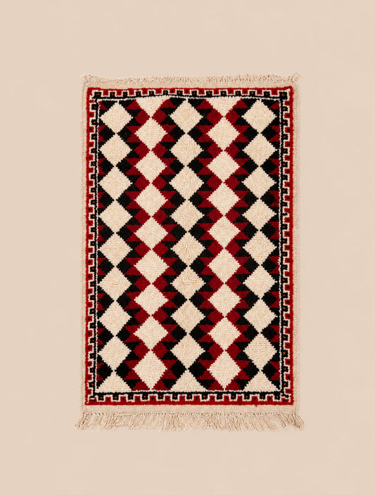 Tapis berbère marocain en laine, tissé main dans l'Atlas — Tssayno