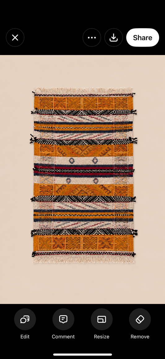 Tapis berbère marocain en laine, tissé main dans l'Atlas — Tssayno